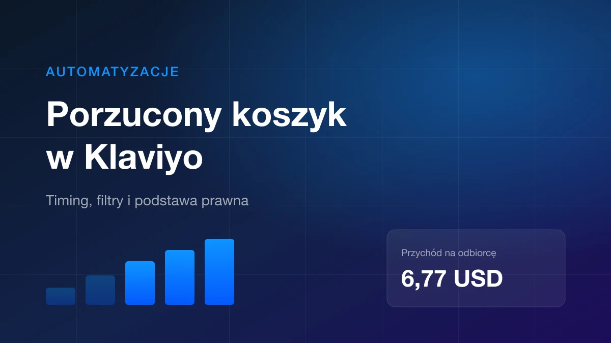 Automatyzacja porzuconego koszyka w Klaviyo dla sklepu e-commerce